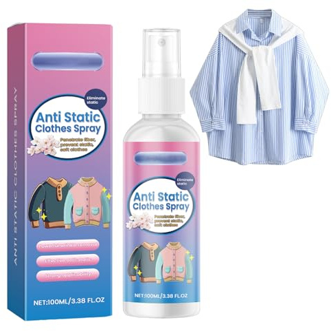 Spray Anti-Static Pour Vêtements, 100ml | éliminateur Instantané D'électricité Statique, Détacheur De Tissu, Neutraliseur D'odeurs Et Rafraîchissant De Tissus