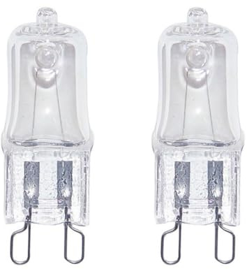 ShuoHui 2-Pack G9 Halogen Oven Bulb 20W/25W/28W/40W 230V 300℃ Heat Tolerant for Neff/AEG/Zanussi/Bosch/Oven (20 Watts)