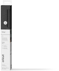 Cricut Permanent Adhesive Vinyl Roll, 30.5 x 4ft, Shimmer Black, Ideal for Customising Mugs, Notebooks, Home Décor & DIY Projects, for Decals, Journals, Labels, Scrapbook, Water Bottle