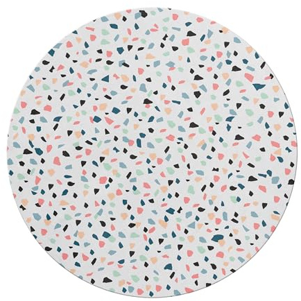 Miquelrius - Alfombrilla ratón Redonda Decorativa Confeti | Superficie Suave y precisa | Base Antideslizante ergonómica | Ø200 mm | Diseño Colorido para Escritorio, Oficina y hogar