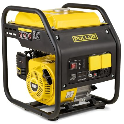 POLLOR 3500W Petrol Inverter Generator, 230V, 4-Stroke, Pure Sine Wave, 8.0L Fuel Tank, Portable with USB & 12V Outputs, Ideal for Camping & Outdoor Use
