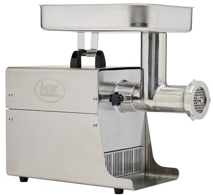 LEM Products BigBite #8 Meat Grinder, 0.50 HP Stainless Steel Electric Meat Grinder Machine, Ideal for Regular Use