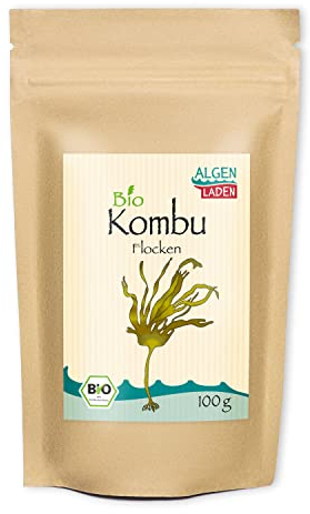 ALGENLADEN BIO Kombu Flakes - 100 g | essbare Algen | Grundlage für Dashi | Algen aus dem Atlantik | Rohkost | Vegan