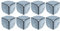 HMF 14966-09 Eckenschutz aus Metall für Koffer | 8 Stück | 40 x 40 x 40 mm | Silber verzinkt