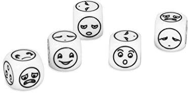 TimeTEX Würfel-Set Emotionen 6 Gesichter 5er Set | Emotionen Lernen | Schulbedarf | Lehrerbedarf