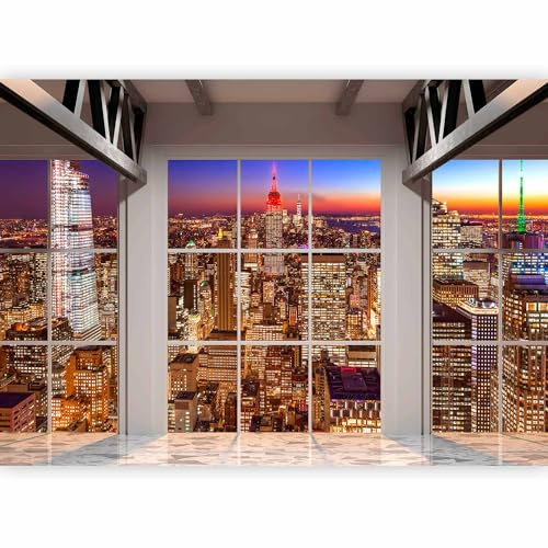murando PREMIUM Carta da parati Finestra New York 350x256 cm Fotomurali in TNT Murale alla moda Decorazione da Muro XXL Poster Gigante Design Cameretta Carta per pareti Manhattan Citta d-A-0111-a-a