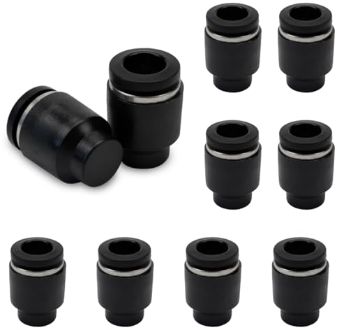 Bwintech 10 pièces 4mm Tuyau OD Raccord pneumatique à emboîtement Capuchon Raccord (PPF4)