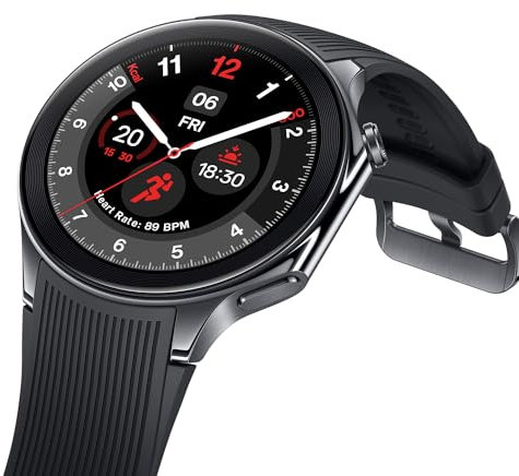 OnePlus Reloj 2 con Wear OS4, chipset Snapdragon W5, hasta 100 horas de duración de la batería, pantalla AMOLED 1,43, acero inoxidable y cristal de zafiro, GPS de doble frecuencia, IP68 y llamadas