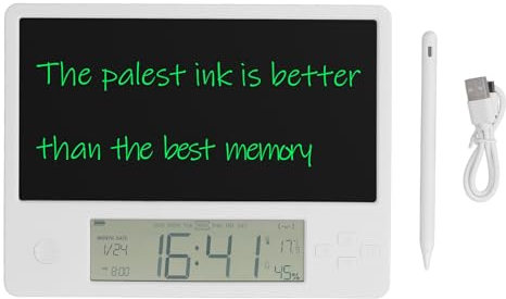 Elektronisk kalender, LCD-display, elektronisk klockskrivtavla, batteridriven elektronisk klockkalender, LCD-skrivtavla inkl