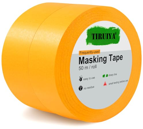 Tiruiya Ruban Masquage de Précision, Adhésif Washi Ruban Masquage, Bande de Peintre Finition, Ruban de Masquage Peinture, Ruban Crêpe pour Peindre, pour Voiture Artisanat Travaux Décoration
