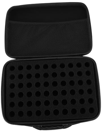 Eujgoov Hard Model Paint Storage Case with Foam Padding, Holds 60 Bottles, Miniature Paint Carrying Bag, Black EVA, 1 X 3 Inch