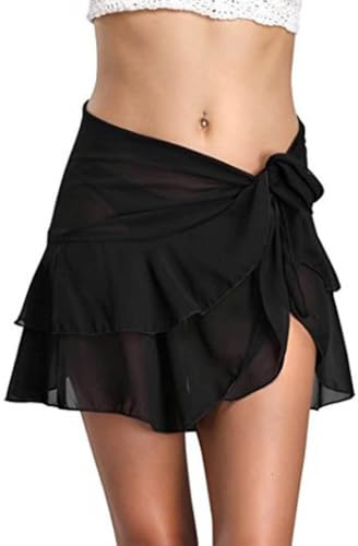 Wrap de Plage de Femmes Mousseline Couverture de Bikini Semi Transparent Pareo de Plage Cache-Maillot Robe de Plage Sarong pour Maillot de Bain