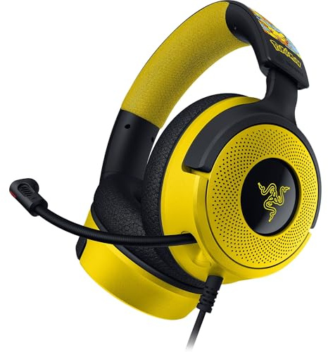 Razer Kraken V4 X Wired Gaming Headset: 40 mm Drivers - Cardioid Mic - Memory Foam Cushions - Chroma RGB Lighting - Type C & Type A Cable - for PC, Mac, PS5, Nintendo Switch - Pokémon Edition