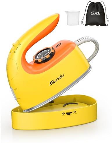 Sundu Reisebügeleisen, Steamer Dampfglätter, 2 in 1 Dampfbügeleisen Reise,5 Bügelmodi für Verschiedene Stoffe, Dampfleistung bis zu 30 g/min, Arretierbarer Sockel, Intelligente Temperaturregelung Iron