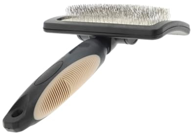 Rosewood Brosse Carde Douce pour Chien Taille S, Brosse pour Poils mi Longs à Longs, Picots Fins en Acier Inoxydable et poignée Ergonomique antidérapante pour Pelage au Quotidien
