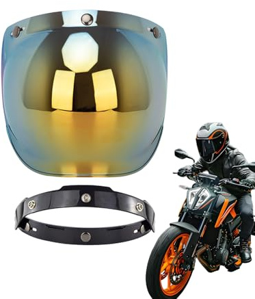 Genérico Pantalla De Cara Para Casco De Motocicleta - Pantalla De Protección,Vidrio Abierto Visera Para Conducción Autopista Viajes Larga Distancia Noche Lluvia Conmutación Ciudad