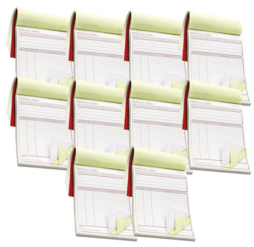 Pukka Pad NCR duplicerad fakturabok – självkopierande leveransanteckningsblock, personlig fakturabök, lättrivna numrerade ark kvittoblock för småföretag och egenföretagande fakturor | Paket med 10