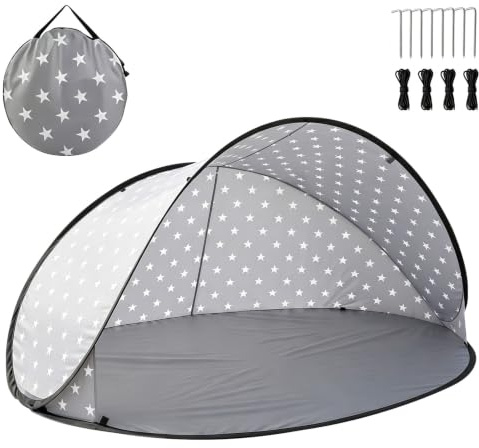 Refugio de playa Pop Up, portátil tienda de playa para 1-2 personas, refugio de playa, protección UV, 50 tiendas de campaña de playa, tienda automática portátil, protección contra el viento
