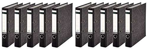 Leitz hochwertiger Ordner 180°, schmal | 10er Pack, Schwarz , 1