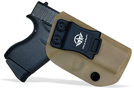 IWB Tactical KYDEX Pistolenholster Für: Glock 43 / Glock 43X Pistolenhalfter Hängend Verdeckte/Versteckte Pistole Case Waffenholster (Tan, Right Hand Draw (IWB))