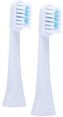 2 x MEGASONEX M8 Ersatz-Bürstenköpfe flat medium - Ersatzbürsten für die Megasonex M8 Ultraschallzahnbürste