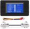 DC Shunt Battery Monitor Voltmetro DC 0-200V Shunt 100A Amperometro Digitale, Capacità della Batteria Misuratore, Multimetro Tensione Corrente per Batteria Auto RV Solare (PZEM-015+100A shunt)