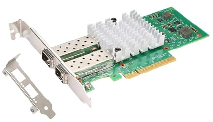 QSFPTEK 10G Ethernet Network Card, 10Gb Dual-Port SFP+ Port Server with Intel 82599ES Chip for Intel X520-DA2, PCIe 2.0x8, Ethernet LAN NIC Card PCI-E Support Windows 7/8/10/Linux/Vmware