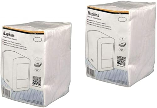 500 Zellstoff Servietten weiß 1/8 Falz, Tissueservietten 12 x 8,5 cm, für Bistro | Imbiss | Food Gastro | Tissue Gastronomie - kompatibel mit Cabanaz Spender (2 x 250 pieces)