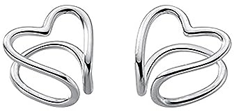 Referee Damen Herz-Ohrringe aus 925er-Sterlingsilber, Ohrringenclip für Mädchen