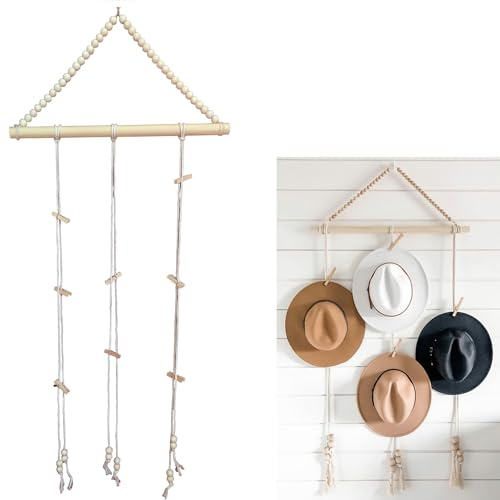 syiyunran Hat Rack Organizador Pared - 1 Pieza,Colgante con Múltiples Capacidades, Estilo Bohemio,Perfecto Para Exponer Sombreros, Fácil Alcanzar Guardar,Adecuado Almacenamiento en Dormitorio.