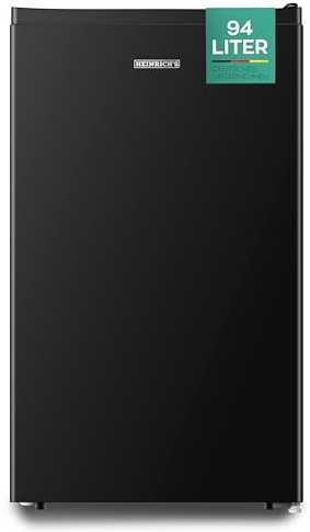 Heinrich´s Getränkekühlschrank 94L klein kompakt leise: 36db Mini-Bar; Tisch-Kühlschrank mit 7 Temperaturstufen, Mini Kühlschrank freistehend, perfekt geeignet für Büro Camping Garten Outdoor,schwarz