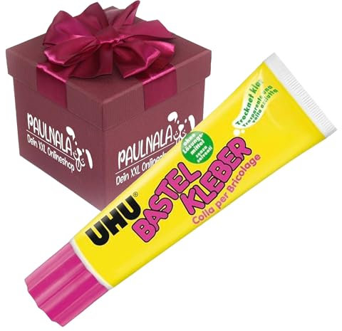 UHU Bastelkleber Standtube, Lösungsmittelfreier Weißleim zum Basteln und kreativen Gestalten, 90 g inkl. Überraschungsgeschenk von Paulnala.de