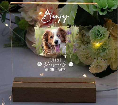 Personalised Pet Photo Memorial Lamp Night Light, 18cm Height