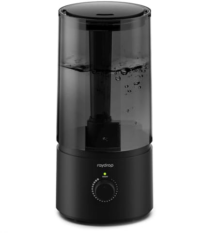 raydrop Luftbefeuchter für Schlafzimmer, 1,7 L Leiser & Platzsparender Ultraschall-Raumbefeuchter für Baby & Pflanzen, Einfache Bedienung & Leicht zu Reinigen, Automatische Abschaltung, Schwarz