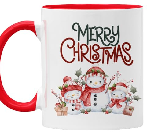 LA CASA DE LAS TAZAS® – Taza de Navidad 330 ml cerámica – Regalo original divertido para mujer y hombre – Idea perfecta regalar Navidad, amigo invisible, regalo chorra (Merry christmas snowman)