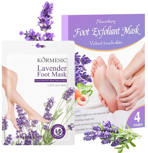 Maschera Esfoliante Piedi, Calzini Idratanti per Piedi più, Talloni Screpolati e Secchi, Trattamento per Talloni Ruvidi, Comodo da trasportare e pronto all'uso in qualsiasi momento