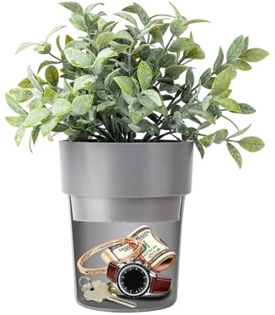 Sicuro Per Piante Nascoste, Design Realistico, 15x15x26 Cm, Vaso Segreto, Volta Con Fiori Finti, Scomparto Nascosto, Per Oggetti Di Valore, Denaro, Chiavi, Orologi, Giardino, Viaggi, Dormitorio, Corti