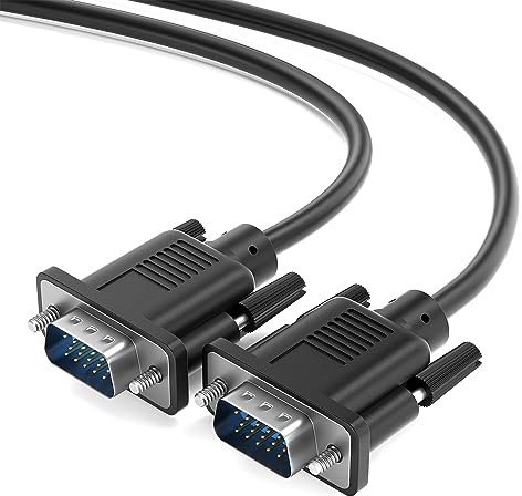 JAMEGA - 3m VGA Kabel 15-polig – D-Sub Stecker Full HD 1080p 3-fach geschirmt Knickschutz VGA-Stecker auf VGA Stecker verbindet PC & Notebook mit Monitor, TV, Beamer