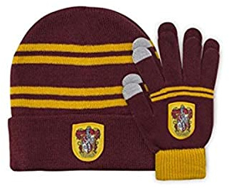 Cinereplicas - Harry Potter - Set Bonnet & Gants - Enfants - Licence Officielle - Maison Gryffondor - Rouge et Jaune Taille unique