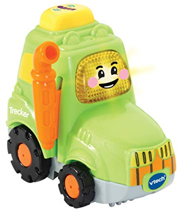 Vtech TUT TUT Baby Flitzer - Trecker – Spielzeugauto mit Musik, aufleuchtender Taste, spannenden Sätzen und Geräuschen – Für Kinder von 1-5 Jahren, Grün/Orange/Gelb