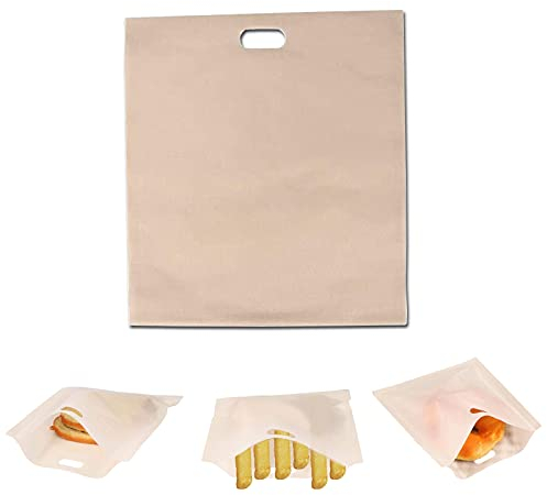 Sac pour Grille-Pain Réutilisables, Sachets de Pain Grillé pour Grille-Pain, Micro-Ondes, Four, 17 x 19cm