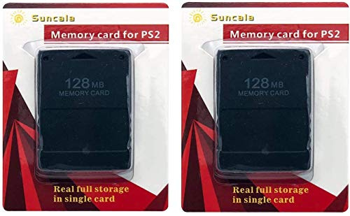Suncala 2 Pack PS2 Memory Card, 128MB High Speed for Sony PS2