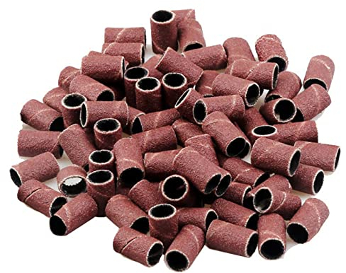 Olakin 100 Piezas Bandas de Lijado para Uñas AcríLicas, Manicura, Pedicura, Taladro EléCtrico Grano, Lijar, Pulir, Recortar, Quitar Armaduras, Exfoliar(180#)