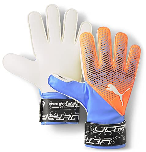 Puma Unisex Child Ultra Protect Soccer Gloves, Ultra Orange-Blue Glimmer, 9