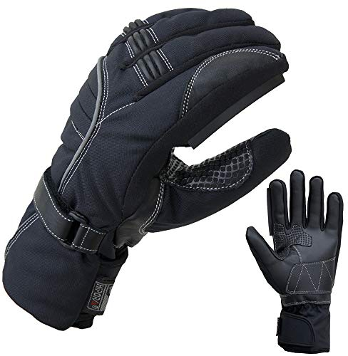 PROANTI Winter Regen Motorradhandschuhe Motorrad Handschuhe mit Visierwischer (L)