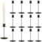 Romadedi Kerzenhalter Kerzenständer Stabkerzen Schwarz - 12er Set Kerzenhalter Stabkerze Metall Vintage Modern Deko für Hochzeit Tisch Weihnachten Tischdeko Wohnzimmer Adventskranz Advent