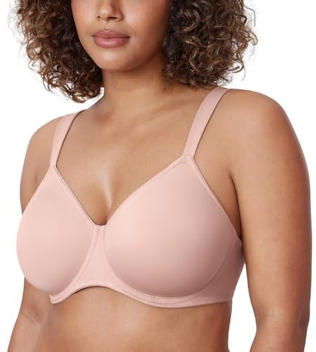 DELIMIRA Damen T-Shirt Minimizer BH mit Bügel Große Größen Ohne Gepolstert Nacktes Rosa 85C