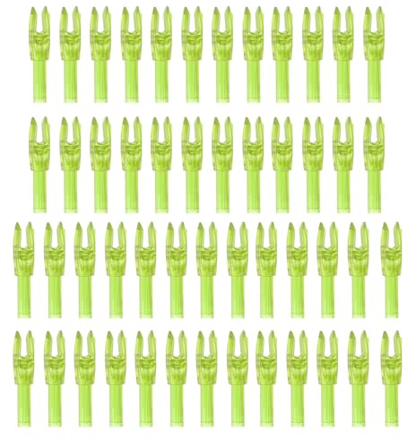 PATIKIL Archery Arrows Nocks 4.2mm 0.165, 50 Pack Clear Insert Arrow Nock Replacement for Hunting Arrows Compound Bow Recurve Bow, Yellow