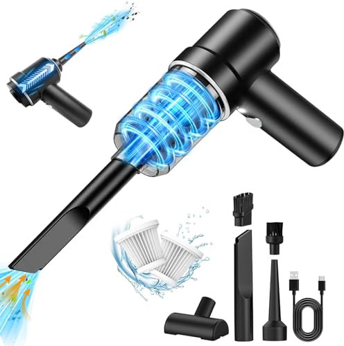 Handstaubsauger Kabellos Mini-Autostaubsauger, 15000PA 2 in 1 Staubsauger & GebläseAkku Handstaubsauger,120W Leistungsstark Handstaubsauger für Auto, Haus, Küche, Tierhaare, Nass-/Trockengebrauch