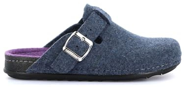 Grunland PILA CI2972 Chaussons à Boucle en Feutre pour Femme Bleu Violet 37
